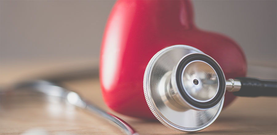 Stethoscope with fake heart